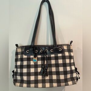 Dooney and Bourke Black and White Houndstooth Tote